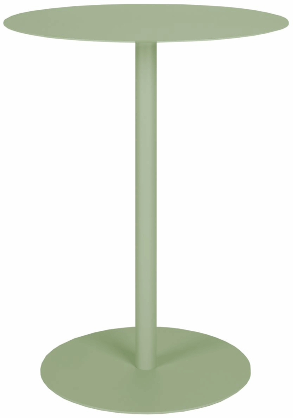 Bistrobord/barbord Zuiver Snow støvet grøn Ø57 Ã H75 cm stål udendørs